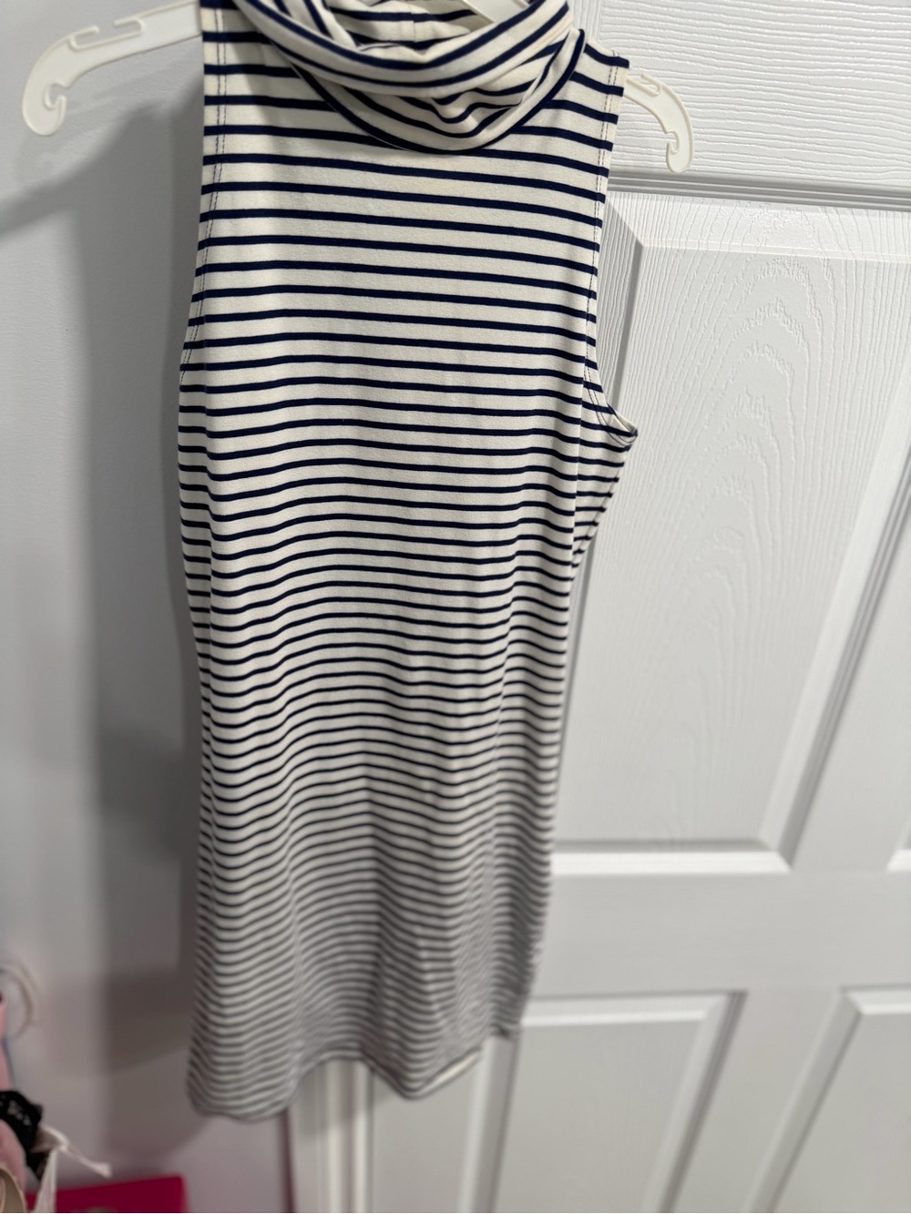 Forever 21 Navy & White Striped Midi Skirt